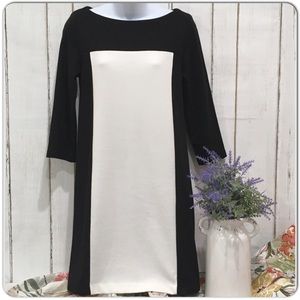 Apt. 9 Black and White Scoop Neck Tunic Dress, Size XS